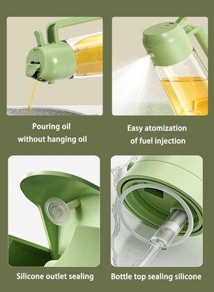 INSIOX 2-In-1 Oil Sprayer And Dispenser, Oil Bottle Dispenser With Auto Flip Cap Oil Dispenser,Olive Oil Dispenser, Oil Dispenser for Kitchen Spray, Spray and Pour Oil Dispenser for Kitchen (PACK OF 2)