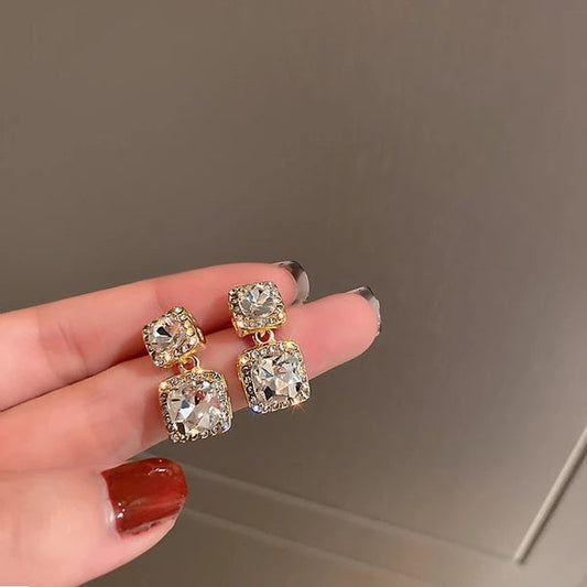 INSIOX - Shining Crystal Drop Earrings