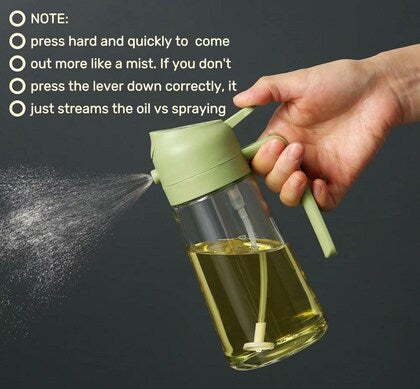 INSIOX 2-In-1 Oil Sprayer And Dispenser, Oil Bottle Dispenser With Auto Flip Cap Oil Dispenser,Olive Oil Dispenser, Oil Dispenser for Kitchen Spray, Spray and Pour Oil Dispenser for Kitchen (PACK OF 2)