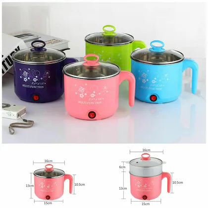INSIOX Electric Cooking Pot 1.8 Litre Multi Purpose Cooker With Extra Steamer Mini Electric Cooker Steamer Cook pots for Cook Noodles/hot Pot/Rice Porridge for Home, Office and Travel (Electric Cooking Hot Pot)