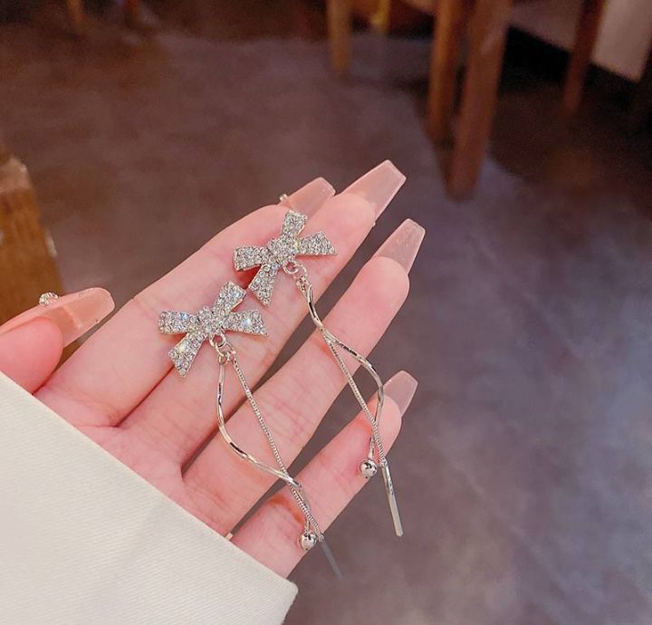 INSIOX - BowKnot Twisted Tassel Long Earings