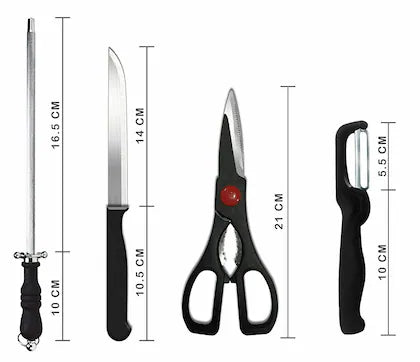 INSIOX Knife Set and Scissor, Piece Stainless Steel Kitchen Knife Knives Set with Knife Scissor, Knife Sets (8 Piece Include)