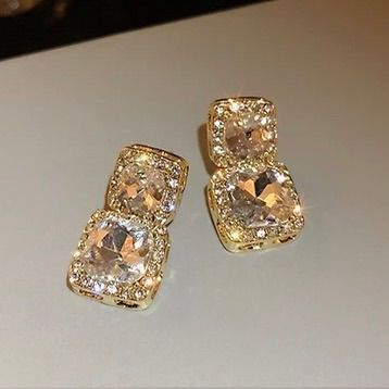 INSIOX - Shining Crystal Drop Earrings