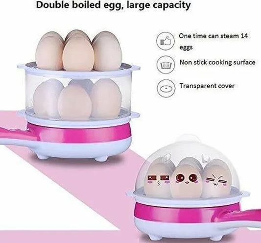 INSIOX Double Layer Egg Boiler With Automatic Off & Double Layer Electric Egg Maker For Boiling,Cooking And Frying The Eggs, Egg Boiler ,Egg Poacher Machine 14 Egg Cooker Egg Steamer