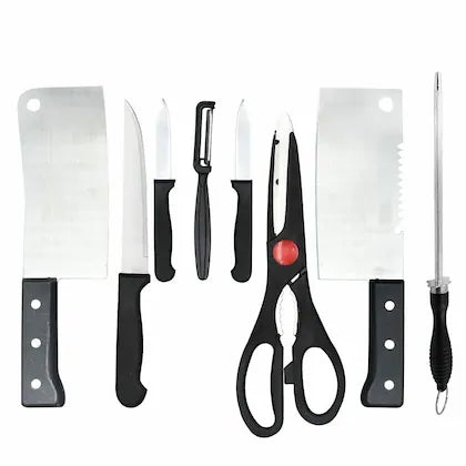 INSIOX Knife Set and Scissor, Piece Stainless Steel Kitchen Knife Knives Set with Knife Scissor, Knife Sets (8 Piece Include)