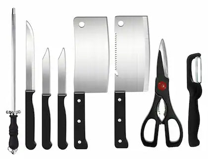 INSIOX Knife Set and Scissor, Piece Stainless Steel Kitchen Knife Knives Set with Knife Scissor, Knife Sets (8 Piece Include)