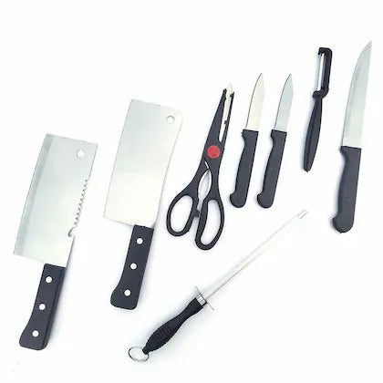 INSIOX Knife Set and Scissor, Piece Stainless Steel Kitchen Knife Knives Set with Knife Scissor, Knife Sets (8 Piece Include)