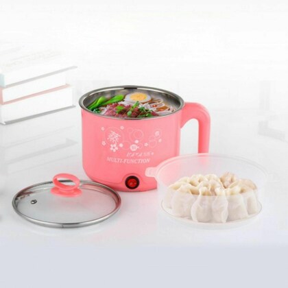 INSIOX Electric Cooking Pot 1.8 Litre Multi Purpose Cooker With Extra Steamer Mini Electric Cooker Steamer Cook pots for Cook Noodles/hot Pot/Rice Porridge for Home, Office and Travel (Electric Cooking Hot Pot)