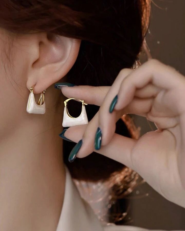 INSIOX - Enamelled Bag Shape Earings