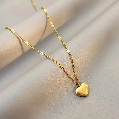 INSIOX - Minimal Heart Love Stamp Necklace