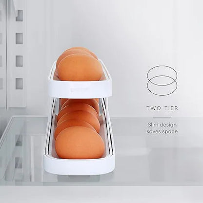 INSIOX RollDown Refrigerator Egg Dispenser Organizer for Kitchen Storage