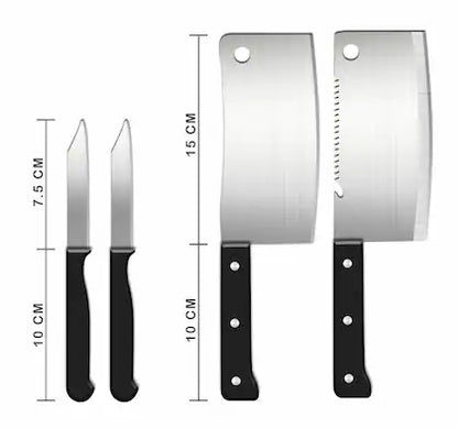 INSIOX Knife Set and Scissor, Piece Stainless Steel Kitchen Knife Knives Set with Knife Scissor, Knife Sets (8 Piece Include)