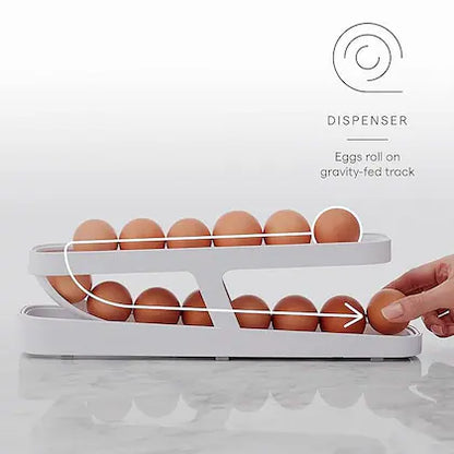 INSIOX RollDown Refrigerator Egg Dispenser Organizer for Kitchen Storage